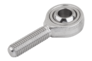 Rod ends with plain bearing, external thread, stainless steel, DIN ISO 12240-1 maintenance-free