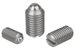 Spring plungers with slot and ball, stainless steel
